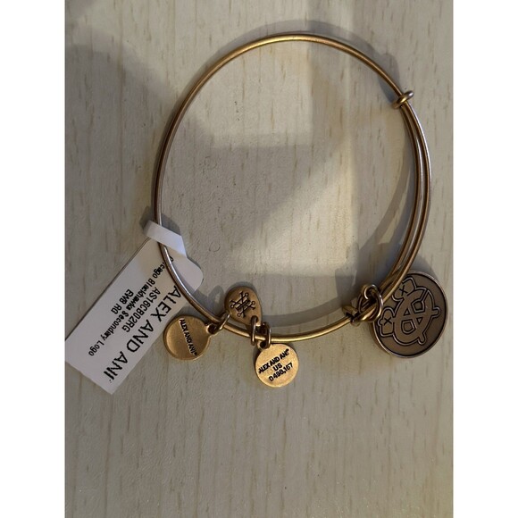 NWT Alex and Ani Secondary Logo “Chicago Blackhawks” Bracelet, Rafaelian Gold - Picture 3 of 3